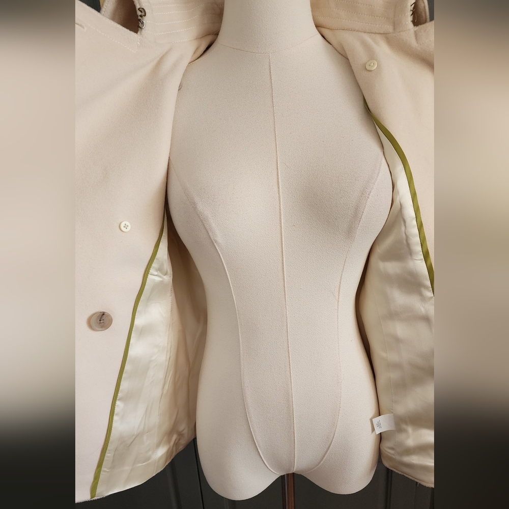 J. CREW Womens Double Breasted Peacoat wool PS in Cream - Picture 3 of 10